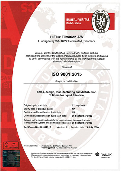 ISO 9001 certifikat DANAK DK